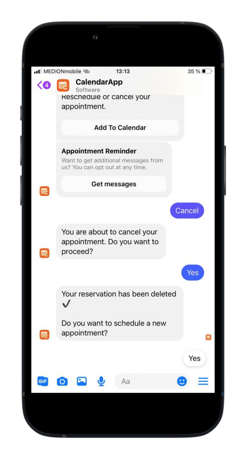 restaurant cancel appointment