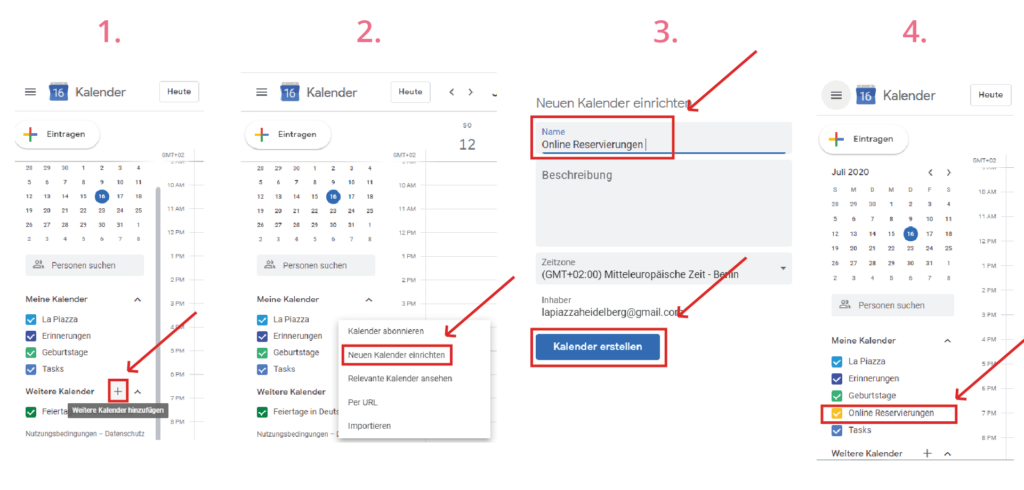 Create a Google Calendar in 4 simple steps