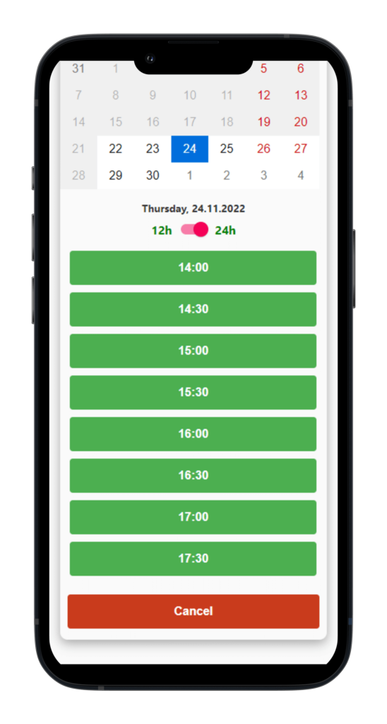 Bookable slots for your CalendarApp Event every 30 minutes