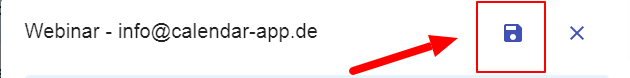 Save your calendarapp calendar settings