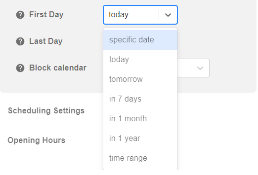 Select the first day for your calendarApp event