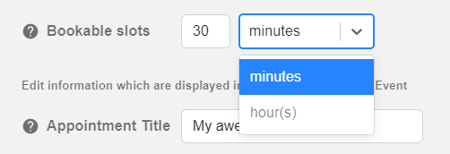 Select the time frame for your bookable time slots with the CalendarApp