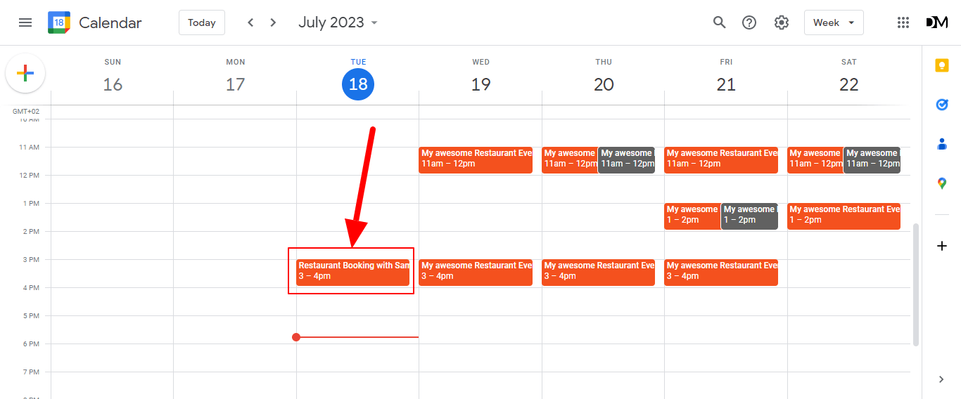 Select your Google Calendar Reminder Event