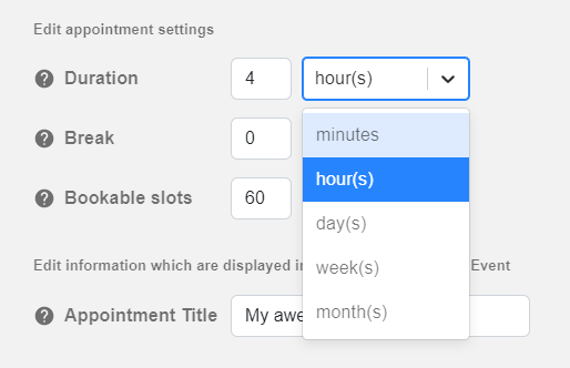 Set a timeframe for the duration of your CalendarApp Event