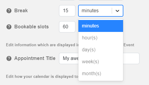 Set a timeframe for your CalendarApp Appointment