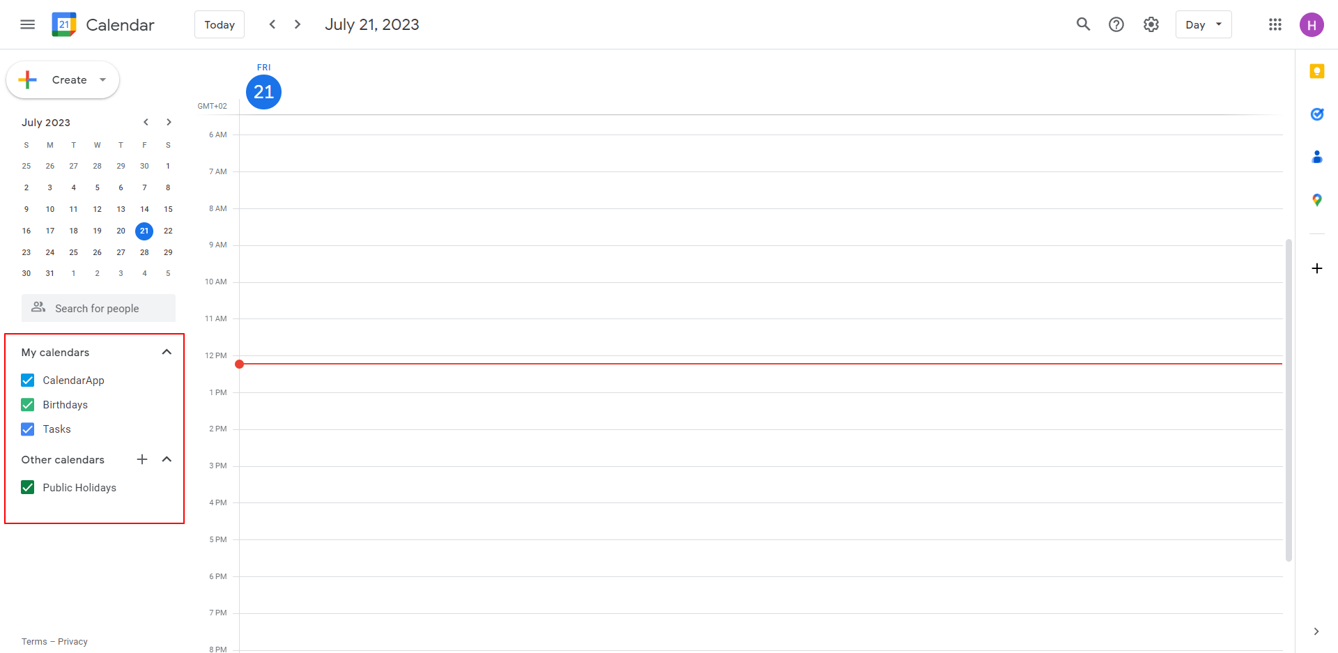 Your 4 default Google Calendars