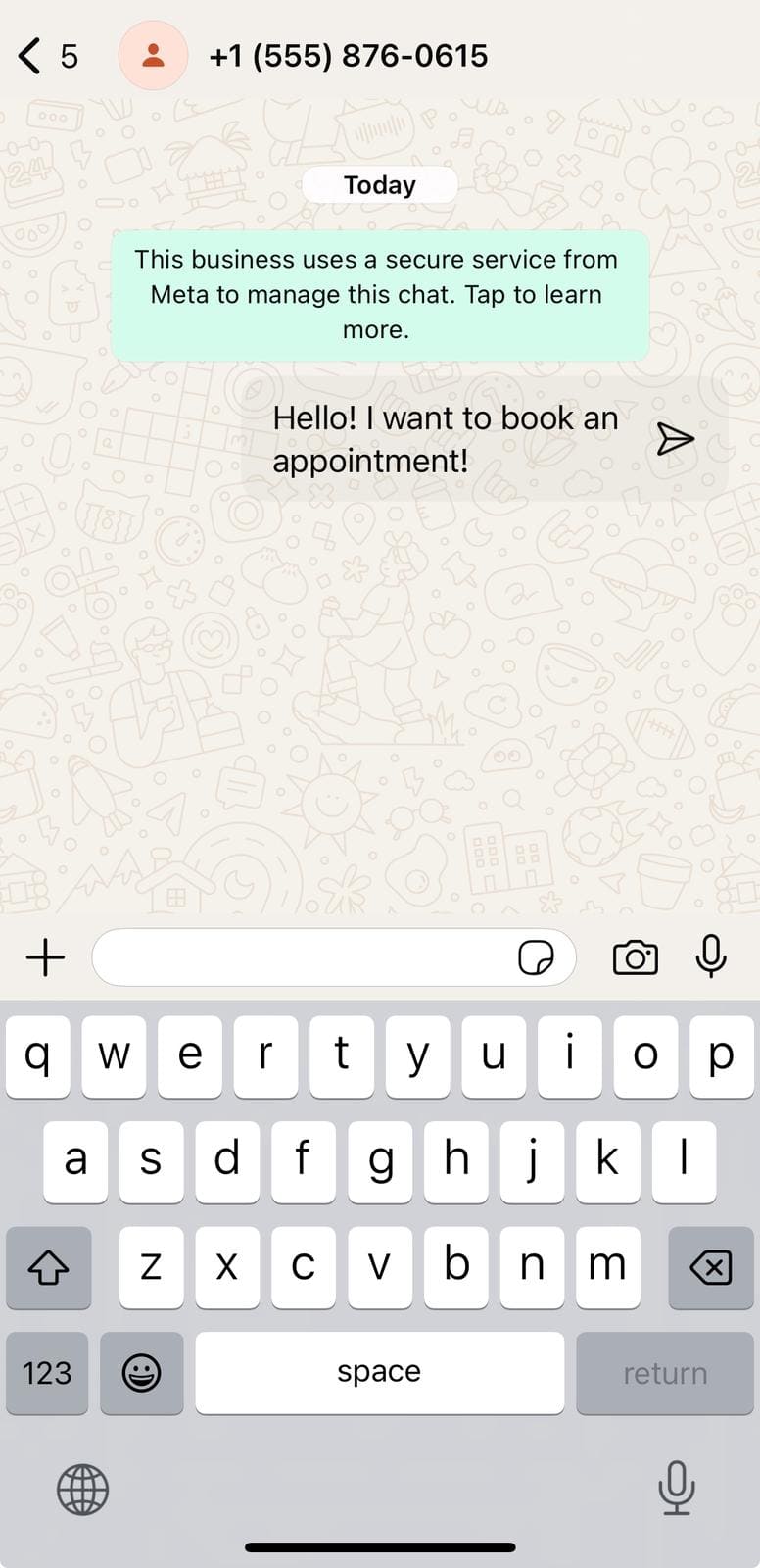 A conversation starter is added automatically so your customers can start the conversation easily