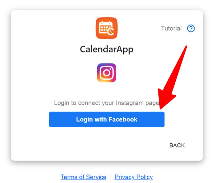 Click the button to connect your instagram page