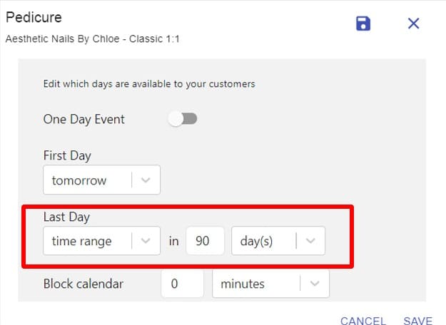 To select the last day select time range of 90 minutes to have a 90 day rolling window