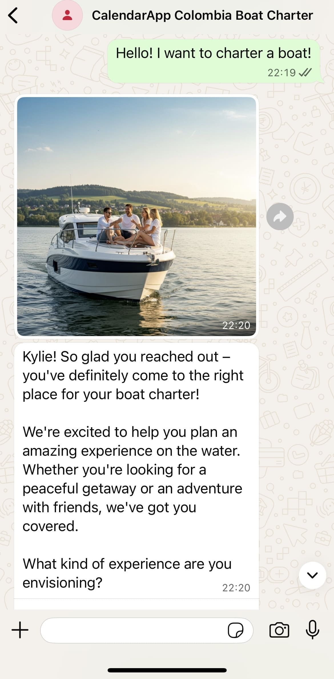 Boat Charter Welcome and Qualification